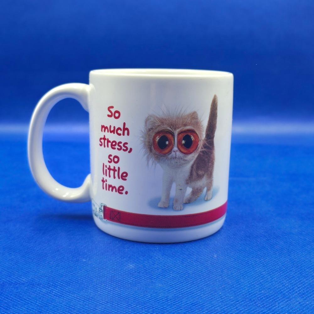American Greetings‎ Stressed Cat Coffee Mug So Much Stress So Little Time gift
